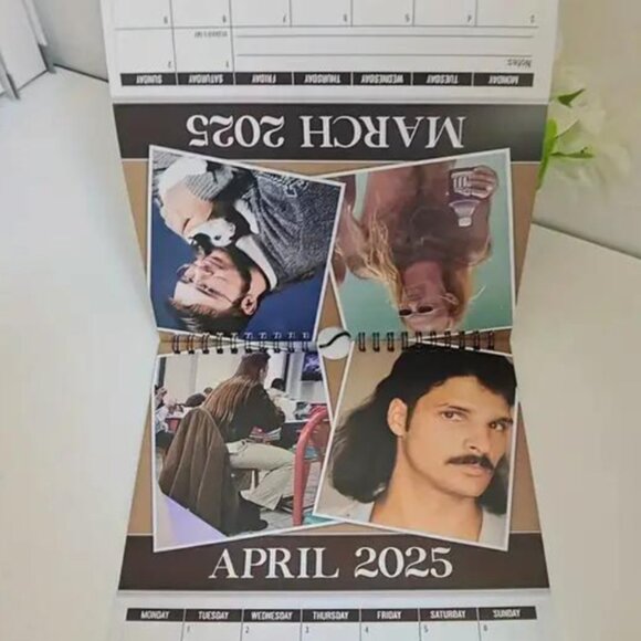 2025 World’s Greatest Mullets Wall Calendar - Hilarious Retro Hairstyles - Picture 3 of 3